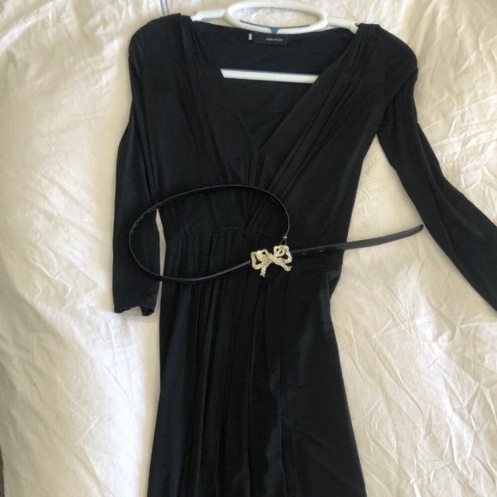Dsquared2 Black long sleeve dress with belt